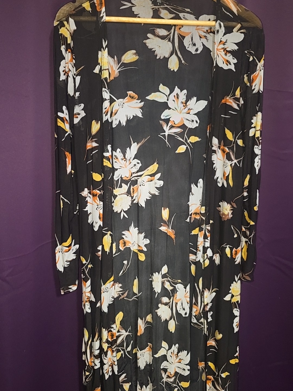 Black Floral Sheer Cardigan - Elegant Sheer Women's Cardigan